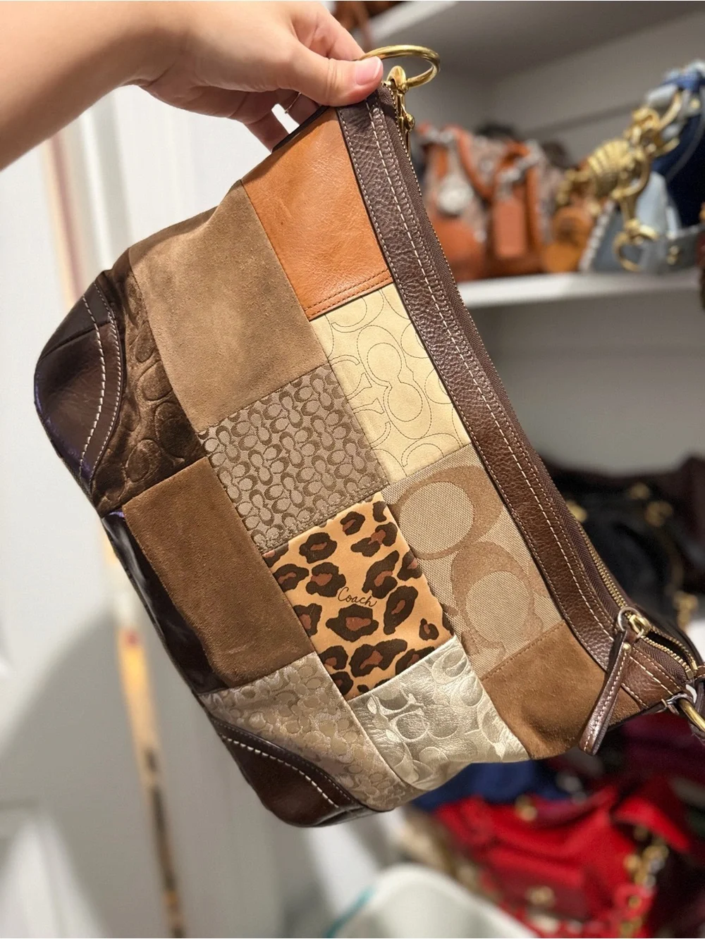 Vintage Coach Patchwork Large Hobo Bag